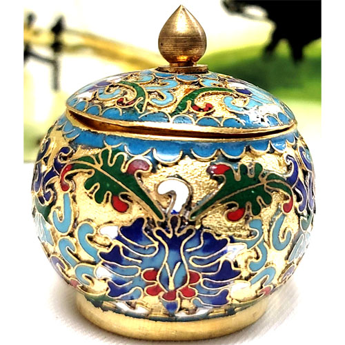 CLOISONNE BOX04 2"X2.25" GOLD